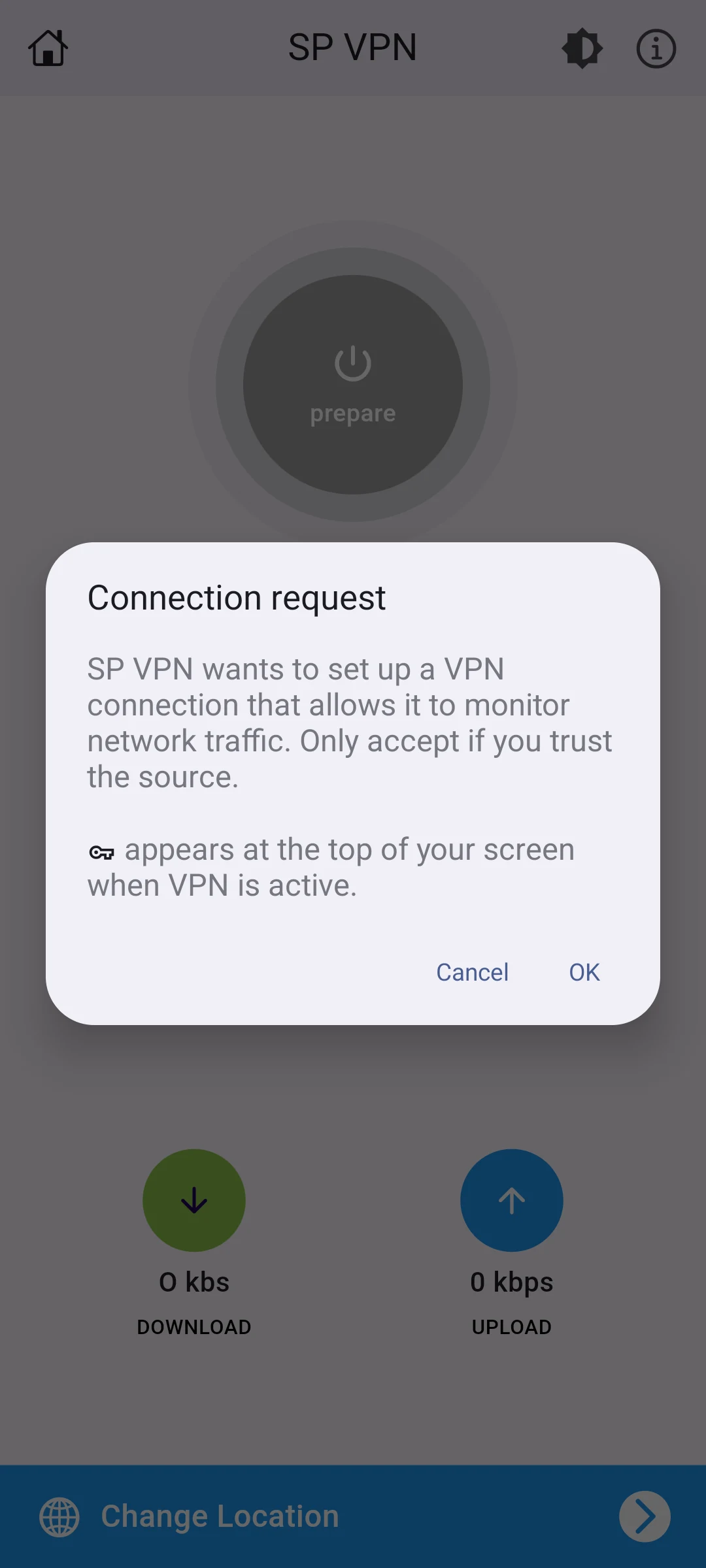 SP VPN screenshot
