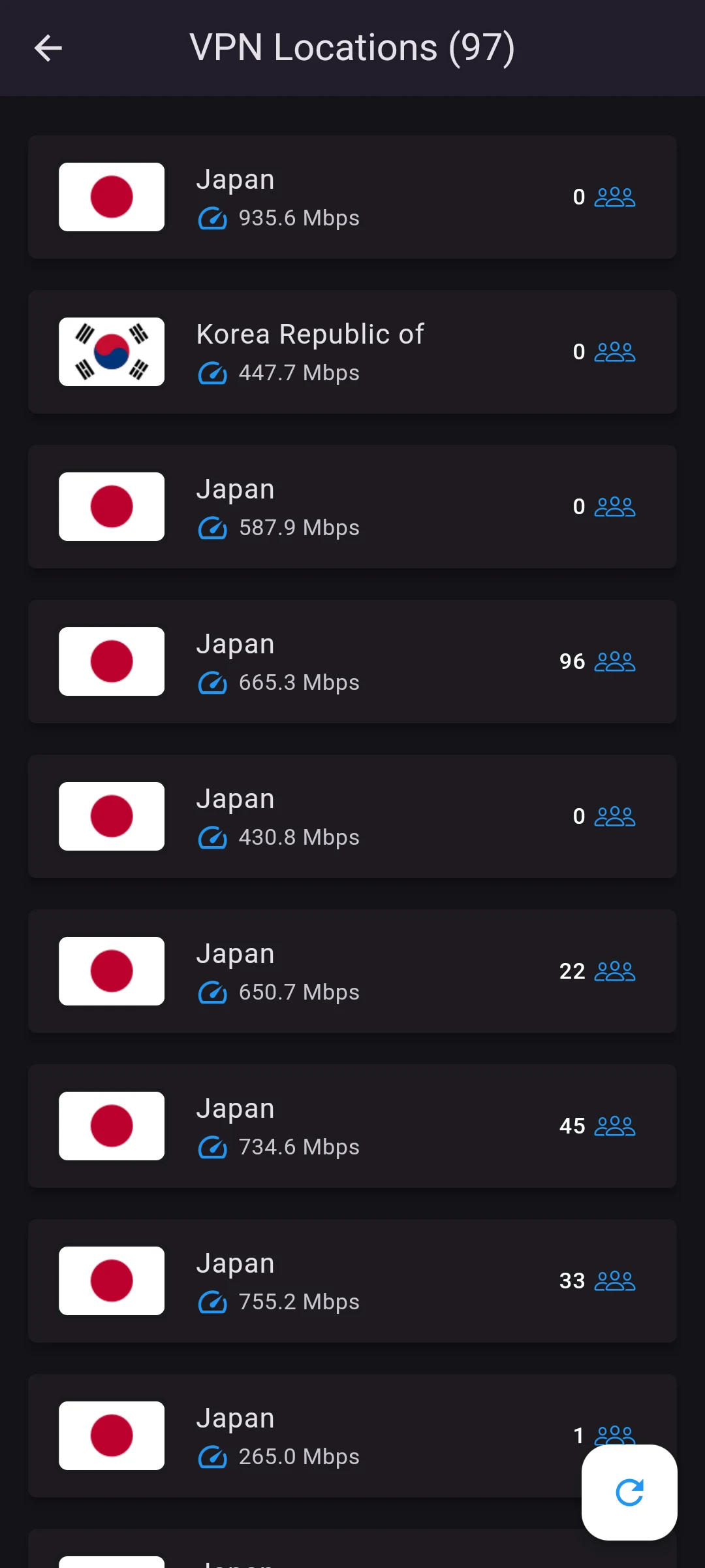 SP VPN screenshot