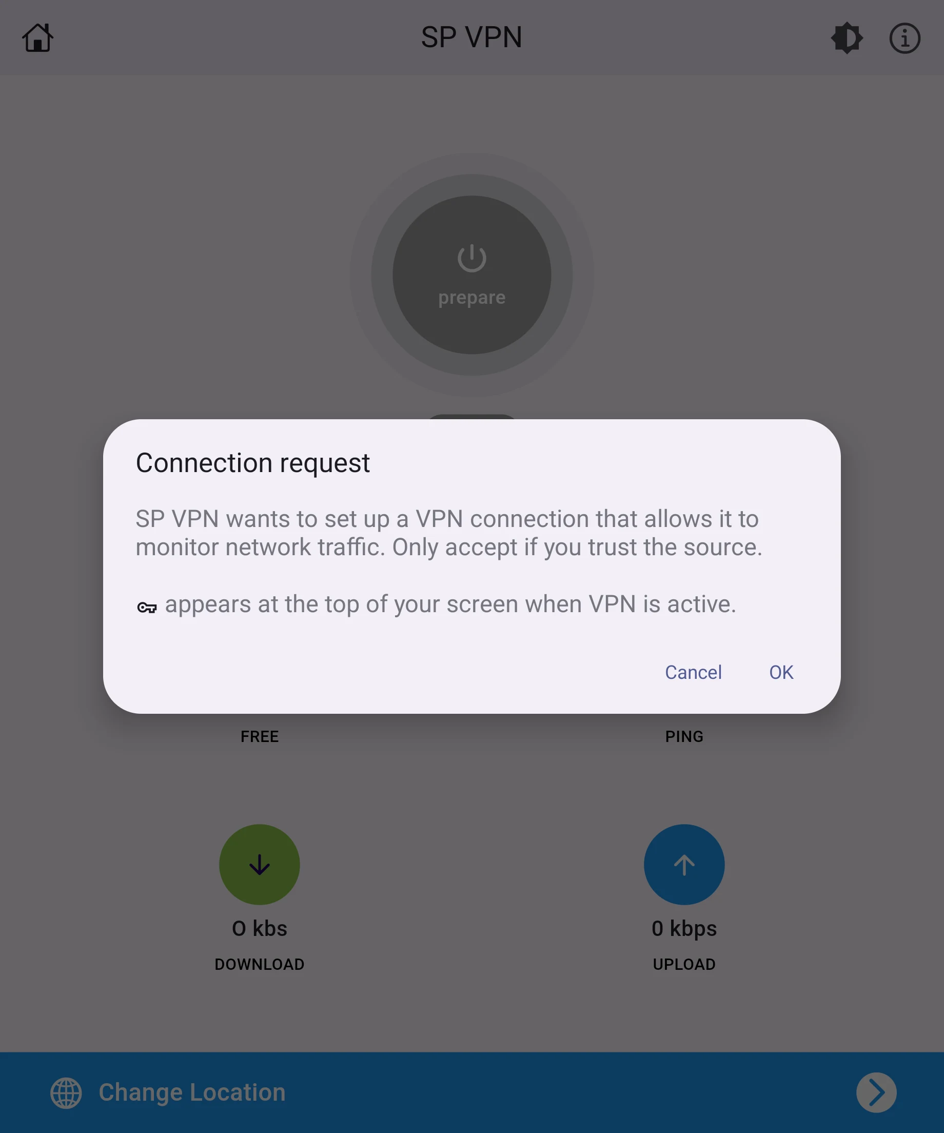SP VPN screenshot